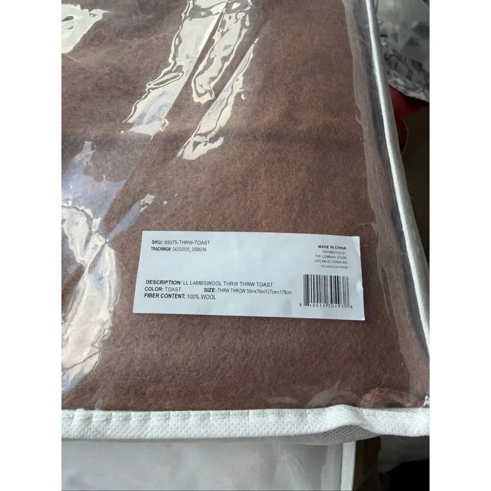 The Company Store Legends Luxury Luxe Lambswool Throw - Toast Brown